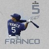 MLBPA Men's Franco Pw Licensed Mlb Tampa Bay Rayswander Franco Short Sleeve Graphic Cotton T-Shirt - Sport Grey M - 2 of 4