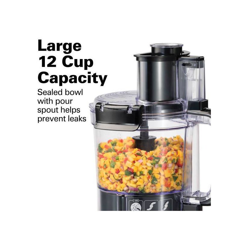 Hamilton Beach 12 Cup Stack and Snap Food Processor - Black - 70727, 4 of 11