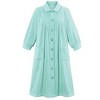 Collections Etc Plush Fleece Button Front Robe with Pockets, Collar - 2 of 4