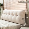 Bekrvio Teddy Velvet Headboard Pillow with Side Pocket, Soft Wedge Backrest Cushion with Removable Cover for Bed & Sofa,Twin/Queen/King - 3 of 4