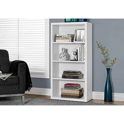 Monarch Specialties Bookshelf Bookcase Etagere 5 Tier 48InchH Office Bedroom Laminate White Contemporary Modern
