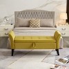 LOVMOR 64.5"Modern Velvet Storage Ottoman Bench,Nails Tufted Upholstered Storage Ottoman for Bedroom, Living Room, Entryway - 3 of 4