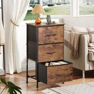 Dresser with 3 Drawers, Fabric Nightstand, Organizer Storage Dresser for Bedroom, Hallway, Entryway, Closets - 1 of 4