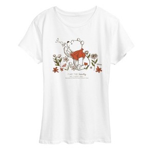 Women's - Disney - Pooh Flowers Short Sleeve Graphic T-Shirt - 1 of 4