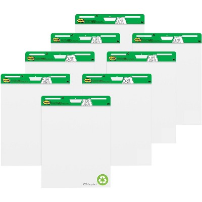 Post-it Recycled Super Sticky Wall Easel Pad 25" x 30" 30 Sheets/Pad 8 Pads/Pack (559RP-VAD8)