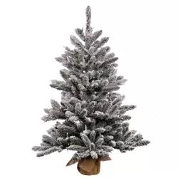 Vickerman 36" Flocked Anoka Pine Artificial Christmas Tree, Unlit