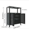 Dolonm 32.1 in. Black Bamboo Storage Cabinet with 2 Doors & Shelves Multi-Purpose Organizer for Bathroom & Living Room - 4 of 4