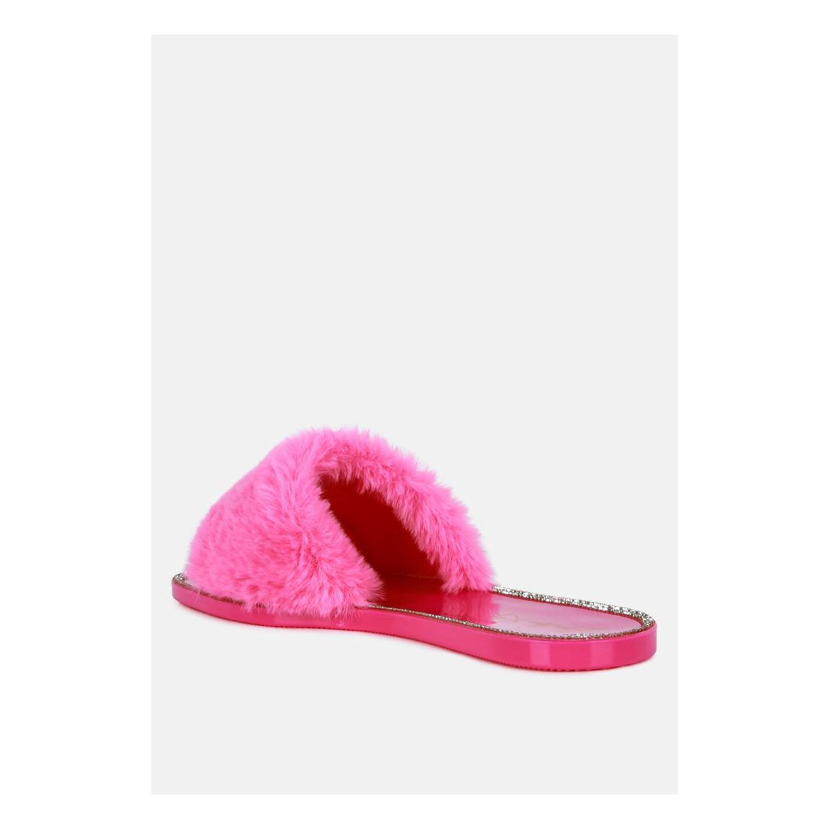 Обувь London Rag Womens Geese Faux Fur Diamante Detail Jelly Flats 8 — фото 3