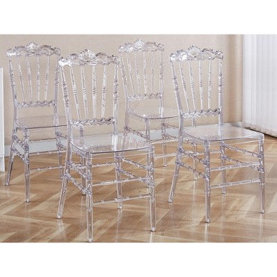 Plastic Welding Chair, Dining Chair, Set of 4 - Transparent