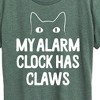 Women's - Instant Message - My Alarm Clock Has Claws Short Sleeve Graphic T-Shirt - 2 of 4