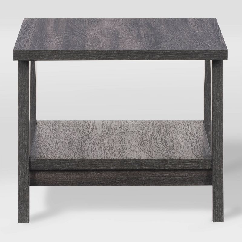 Hollywood Side Table with Lower Shelf Dark Gray - CorLiving, 4 of 9