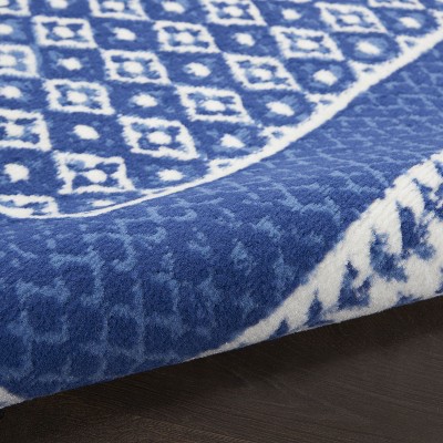 Ivory Geometric 7'10" x 10' Flat Woven Synthetic Area Rug