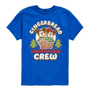 Boys' - Disney - Mickey and Minnie Gingerbread Construction Crew Christmas Short Sleeve Graphic T-Shirt - 1 of 4