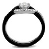 Slickblue Two-Tone Wedding Ring Set for Women, Clear CZ Cubic Zirconia, 4.5mm Round Center Stone, Sizes 5-10 - 3 of 4