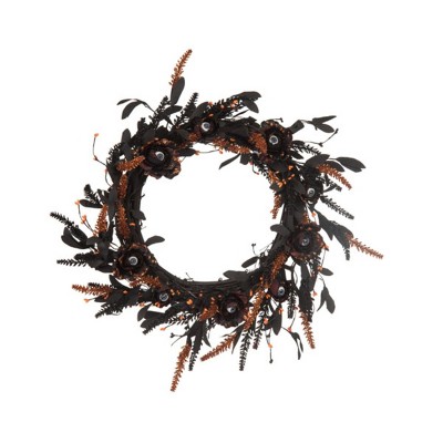 Transpac Natural Fiber 22 in. Multicolor Halloween Eyeball Wreath