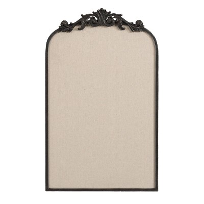 Arendahl Black Ornate Framed Arch Pinboard with Linen Surface
