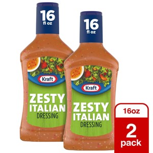 Kraft 2 Count/16 fl oz Each Zesty Italian Salad Dressing : Target