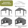 Garvee Carport-Portable Upgraded Garage，Heavy Duty Carport with 2Roll-up Doors & 4 Ventilated Windows, Gray - 3 of 4