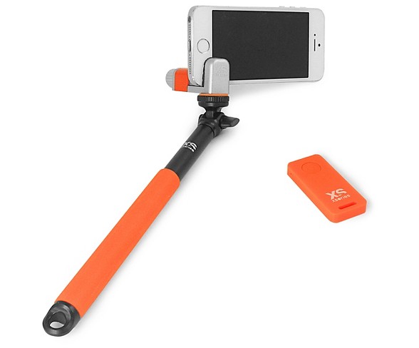 Xsories Me-Shot Deluxe 2.0 Handheld Telescopic Pole With Bluetooth Remote For iOS or Android Smart Devices - Black/Orange