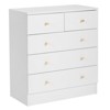 Resenkos 5 Drawer Dresser with Gold Handle, Nursery Dresser Chest Of Drawers Organizer, White - 3 of 4