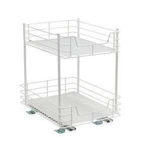 Household Essentials 12" 2-Tier Pantry Organizer White: Steel Kitchen Cabinet Storage, Spot Clean, 1-Year Warranty - 1 of 4