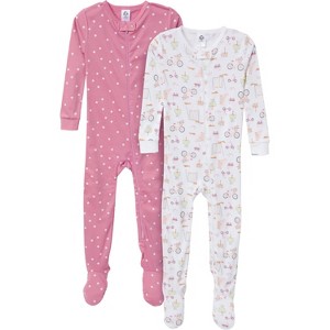 Gerber Toddler Girls' Snug Fit Footed Pajamas, 2-Pack, Dogs - 1 of 4