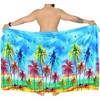 LA LEELA Men's Lava Lava Hawaiian Vacation Sarongs Summer Long Beach Cover Up Swimwear Holidays Pareo Beachwear For Men One Size Sea, Beach - 4 of 4