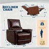 Recliner Chair, 360° Swivel Rocker Glider Nursery Chair with Padded Armrest and Deep Seat, PU Leather Upholstered Reclining Sofa Chair for Bedroom - 2 of 4