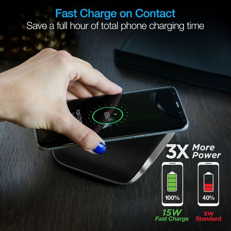 Naztech Power Pad2 15W Wireless Fast Charger | Black, 4 of 10