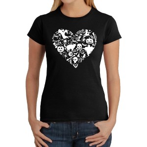 LA Pop Art Halloween Heart - Women's Word Art T-Shirt - 1 of 4