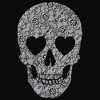 Juniors Womens Lost Gods Lace Print Heart Skull Cowl Neck Sweatshirt - 2 of 4