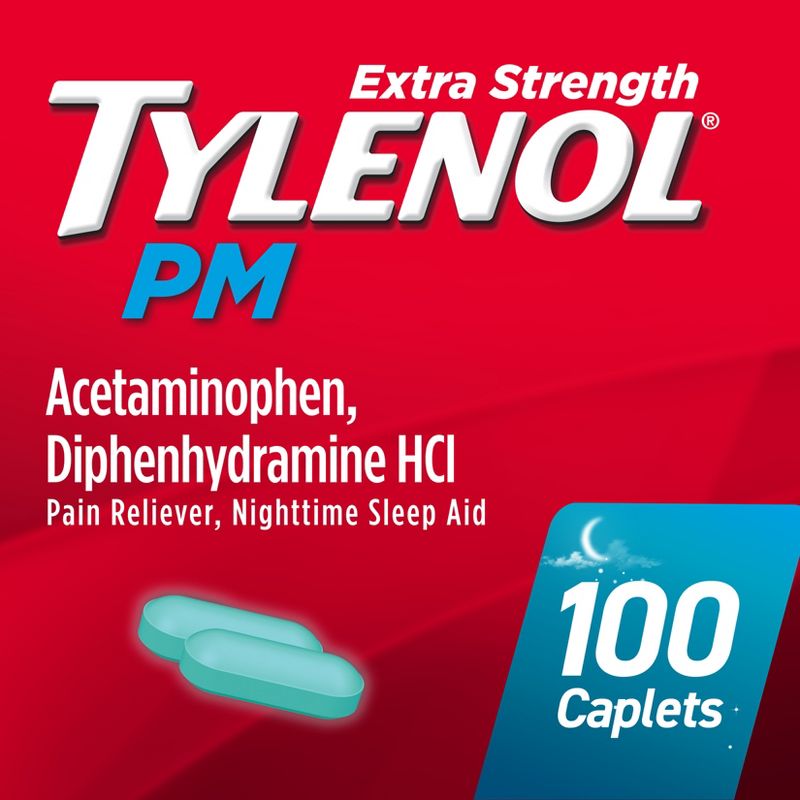 Tylenol PM Extra Strength Pain Reliever & Sleep Aid Caplets - Acetaminophen, 1 of 12