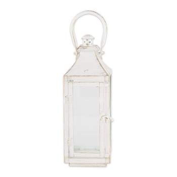 12" Iron Traditional Outdoor Lantern White - Zingz & Thingz