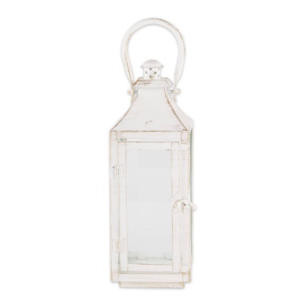 Photos - Figurine / Candlestick 12" Iron Traditional Outdoor Lantern White - Zingz & Thingz