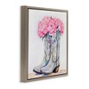 Stupell Industries Floral Shimmering Cowgirl Boot Black Framed Floater Canvas Wall Art - 3 of 4