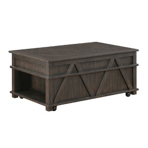 44" Wood Lift-Top Cocktail Table with Storage and Casters for Living Room or Family Room - 1 of 4