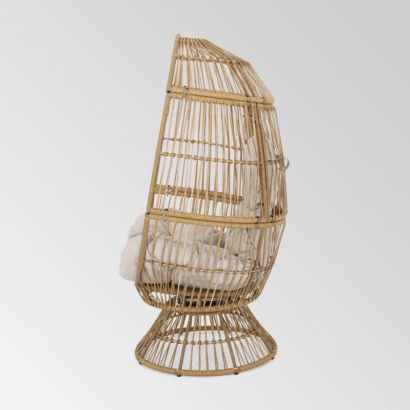 Pintan Wicker Swivel Egg Chair - Christopher Knight Home, 5 of 9