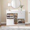 KTMBDW Shoe Cabinet Storage with 4 Flip Drawers and 2 Drawers, Slim Freestanding Narrow Shoe Organizer Rack Cabinet for Hallway, Living Room, White - 2 of 4