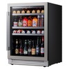 Ca'Lefort 24-inch 180-Can Beverage Fridge, 34°F-54°F, Glass Door with 3 LED Lights, Built-in/Freestanding, 5.65 cu.ft - 2 of 4