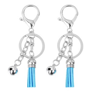 Unique Bargains Metal Smooth Durable Decoration DIY Crafts Tassel Keychain Lake Blue 2 Pcs - 1 of 4