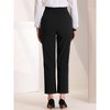 Allegra K Women's Business High Waist Elastic Waist Back Button Decor Straight Leg Pants - 4 of 4