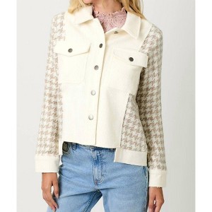 Women's Houndtooth Corduroy Jacket - mystree - 1 of 3
