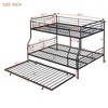 Full XL Over Queen Metal Bunk Bed with Twin Size Trundle, Black - 4 of 4