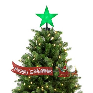 Mr. Christmas Animated Grinch Sleigh Tree Topper with Banner - Merry Grinchmas - 1 of 4