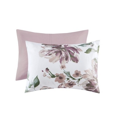 Queen Gray Floral Microfiber Bed in a Bag Set