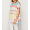 Women's Striped High Low Knit Top -PLUS - honeyme - 3 of 4