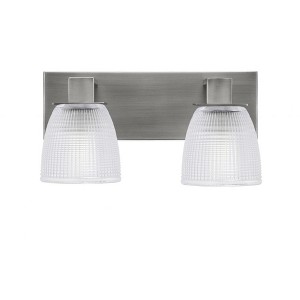 Toltec Lighting Apollo 2 - Light Vanity in  Graphite with 5" Clear Ribbed Shade - 1 of 1