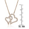 Guili Cubic Zirconia Sterling Silver Rose Plated Double Heart Micro Pave Pendant in White or Rose Gold—A Gorgeous and Radiant Gift for Loved Ones. - 3 of 3