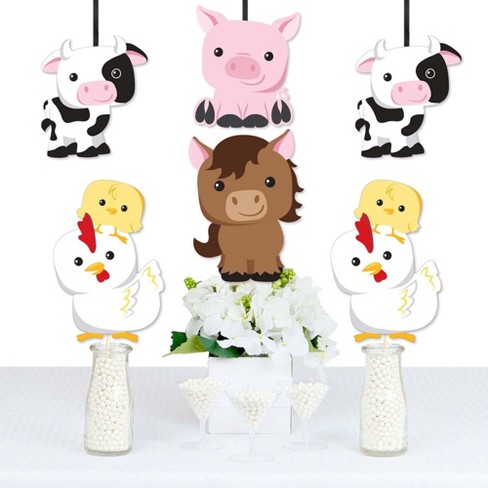 24 Reusable Farm Animal Plastic Straws Chicken Sheep Horse Cow Pig for  Barnyard Farm Birthday Party Supplies Gift Favors with 2 Cleaning Brushes
