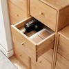 Vynxaria Solid Oak Bedside Table Storage Cabinet for Living Room - Free-Standing Corner Cabinets Storage Table-Four Drawers - 4 of 4